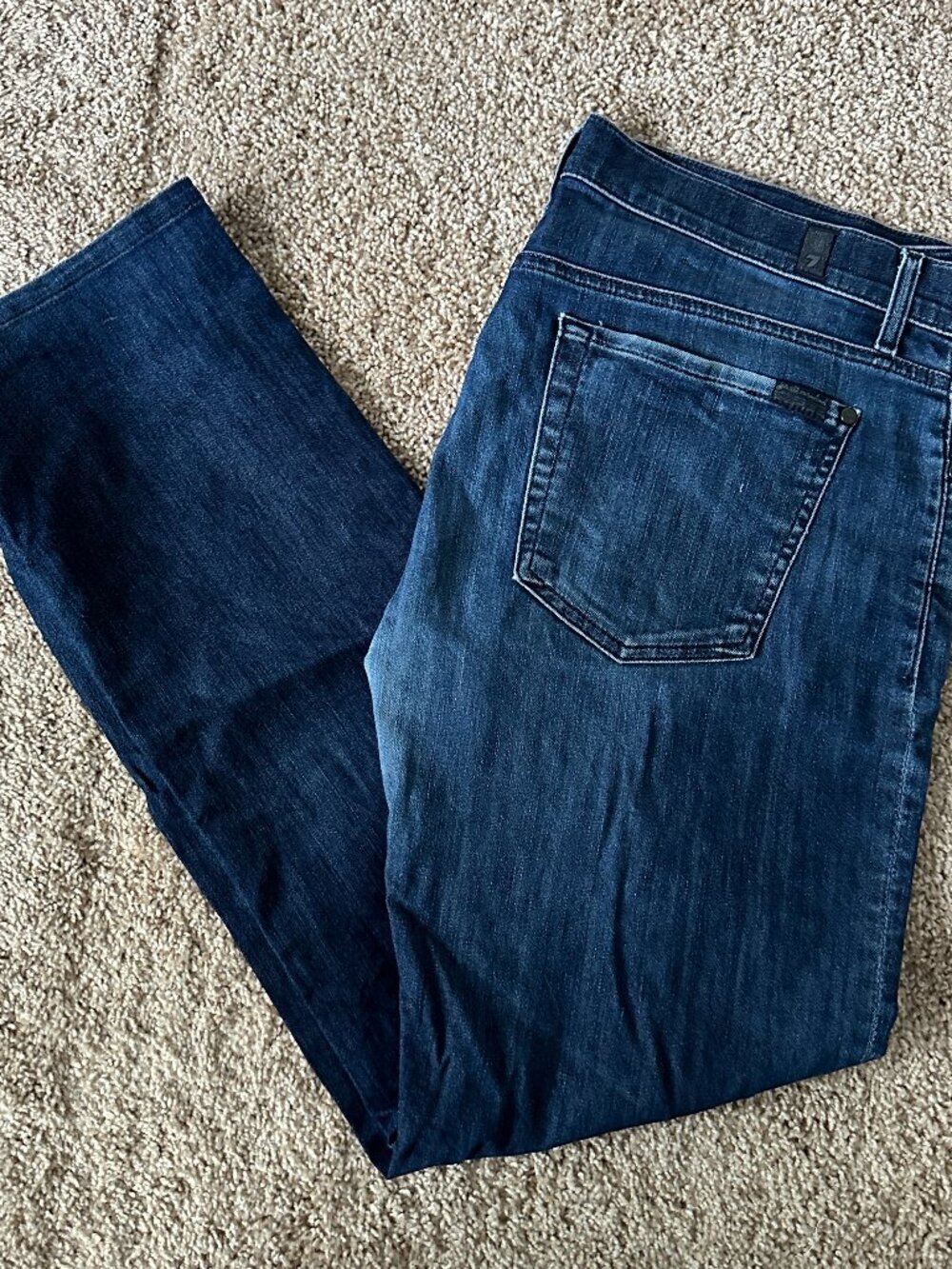Seven for All Mankind Slimmy Slim Straight Jeans in Blue - 36" x 32"